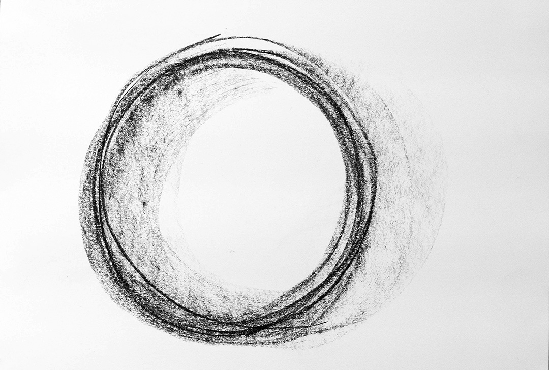 009_Formelhaftes_Zeichnen Kreide-Zeichnung, Kreis, aus dem Formehaften Zeihnen